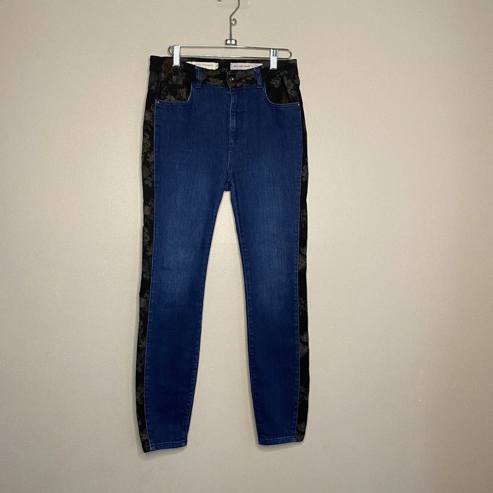 Anthropologie Pilcro Ultra High-Rise Floral‎ Contrast Skinny Jeans Size 27